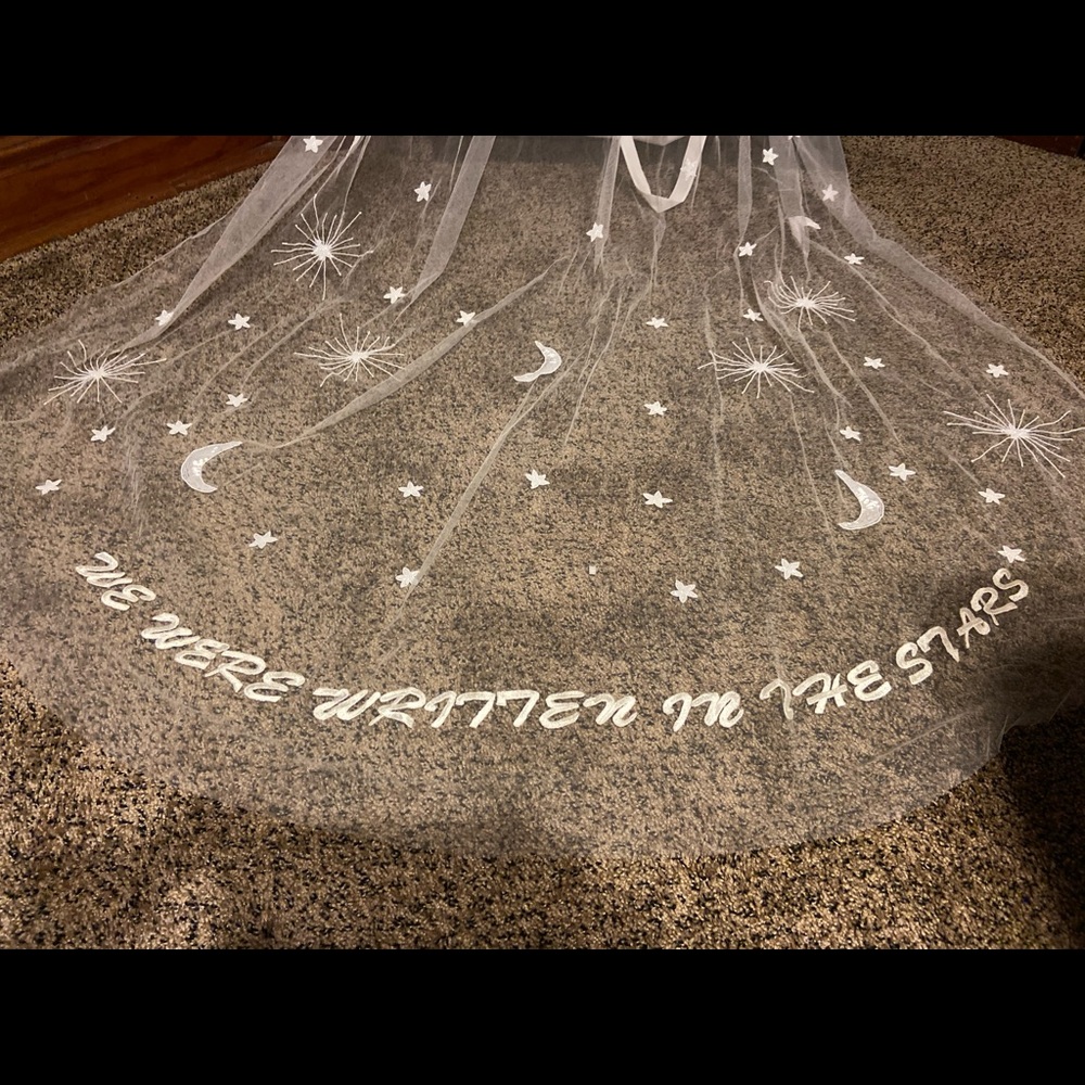 One-of-a-kind Celestial Cathedral Veil Stars Moon